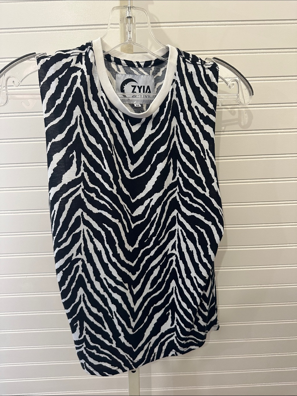 ZYIA Black and White Zebra Print Sleeveless Tank